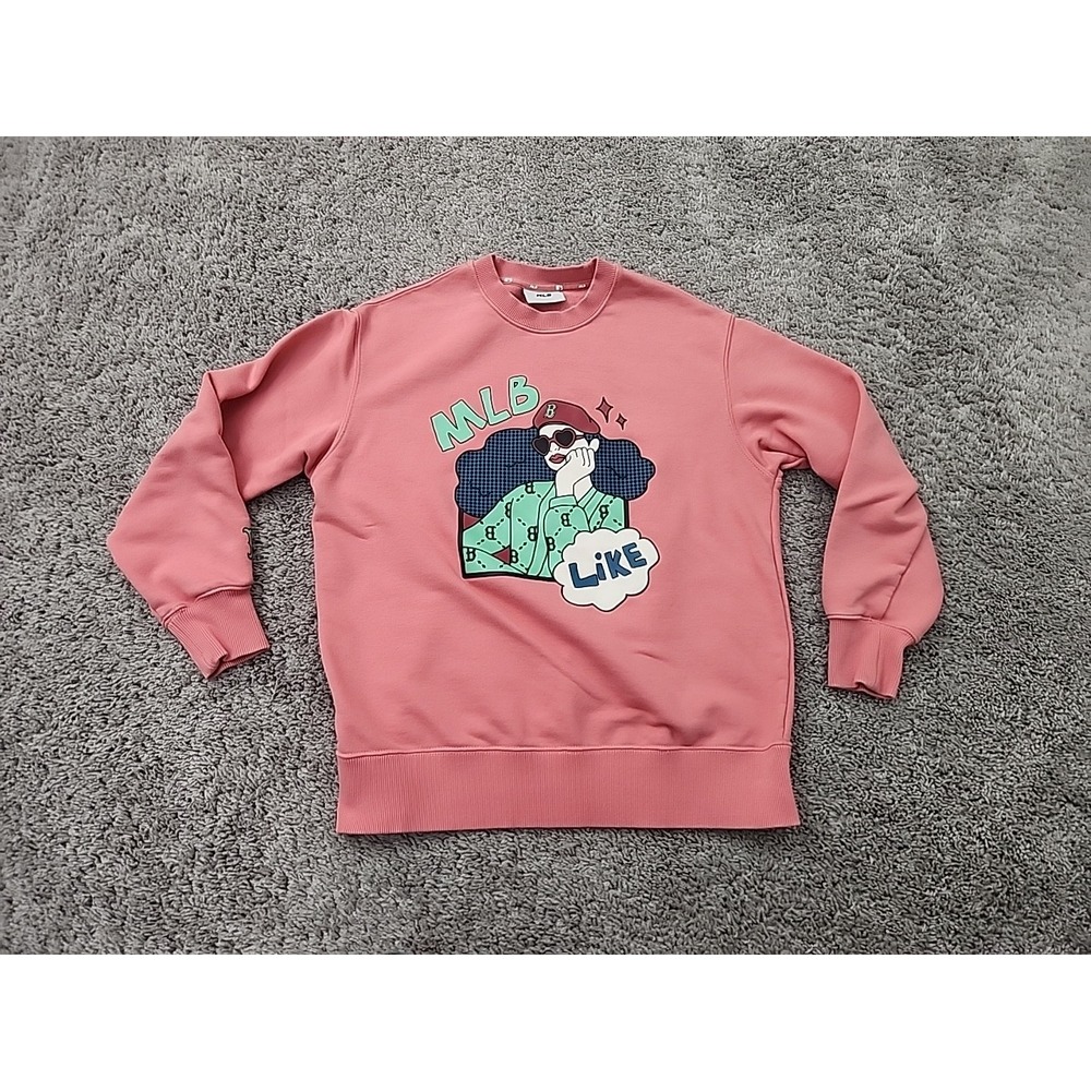 Boston Red Sox Sweatshirt Womens XS Graphic Pop-Art Pullover MLB Pink Overfit